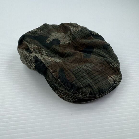 babyGap Baby Newsboy Cap 12-18 Months Brown Camo Plaid Flat Golf Driver Hat - Picture 8 of 10